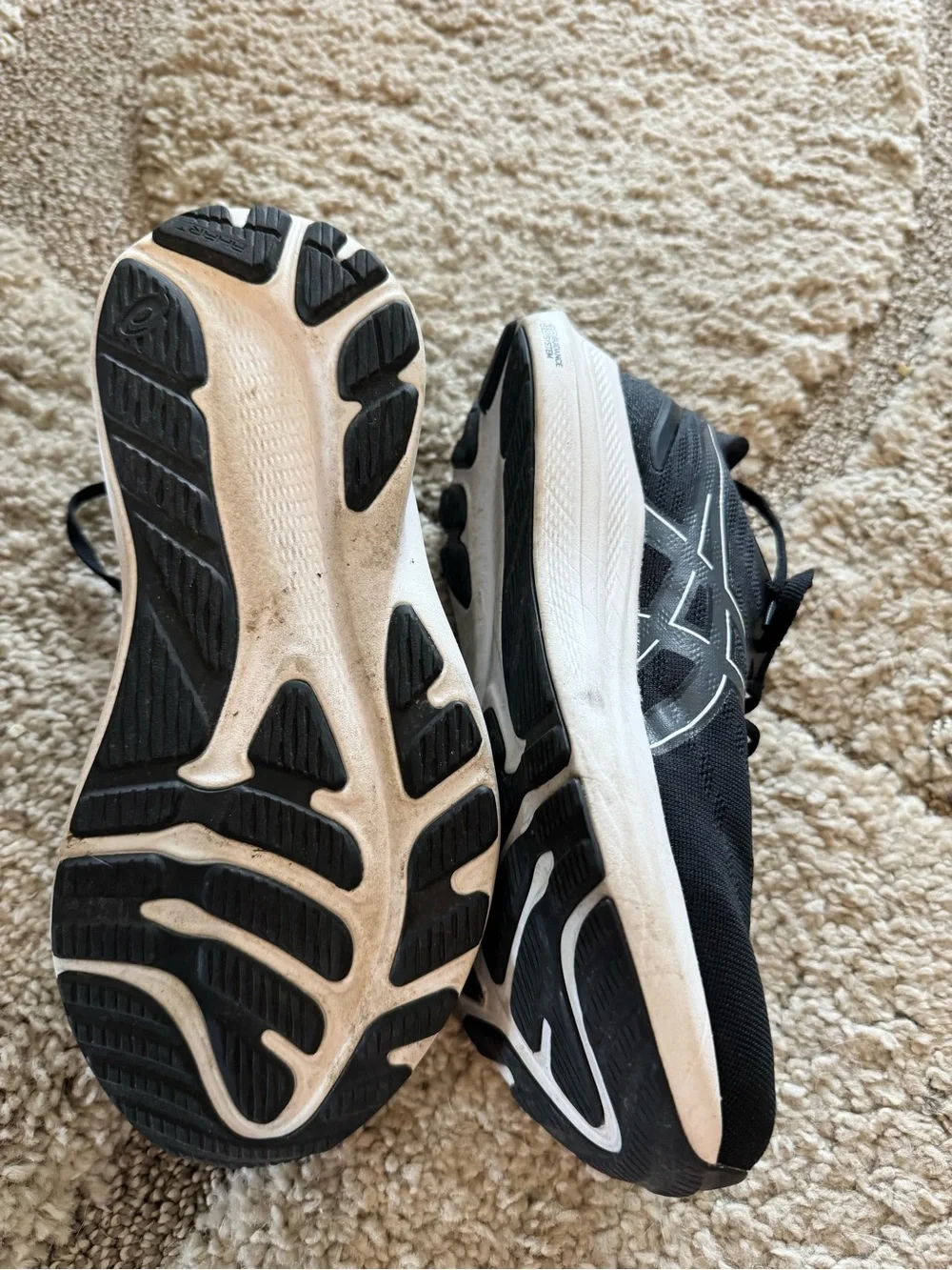Asics GR-2000 12 Black and White Womens Athletic Running Shoes
